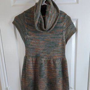 Beautiful Colorful Turtleneck Sweater Dress Sz S